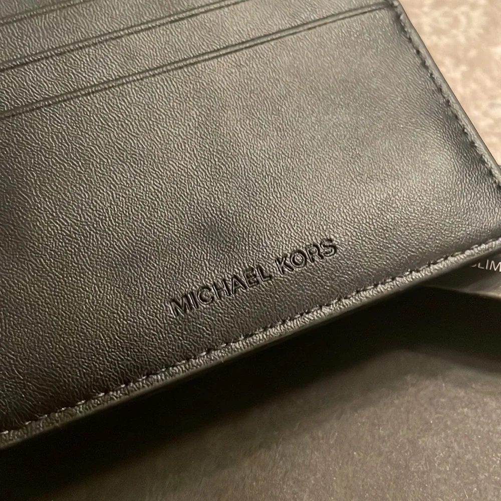 Brand New Michael Kors Admiral Blue Logo Slim Billfold Jet Set Men's Wallet